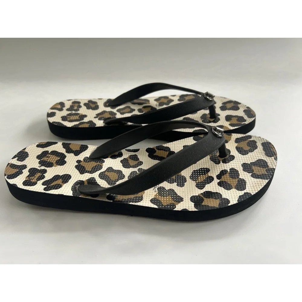 Coach Women's thong/flip flop leopard print Size 7/8